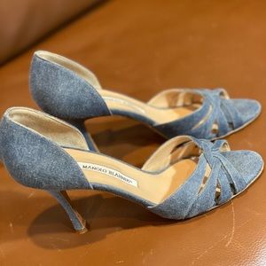Manolo Blahnick Denim Heels